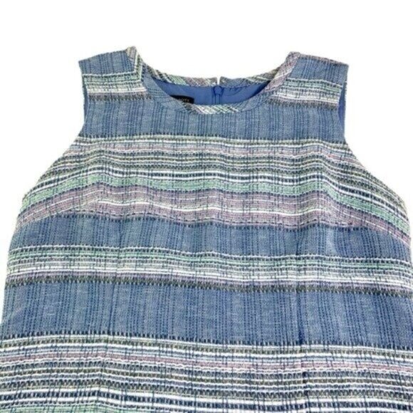 Talbots Blue Tweed Striped Sheath Dress - Picture 3 of 7